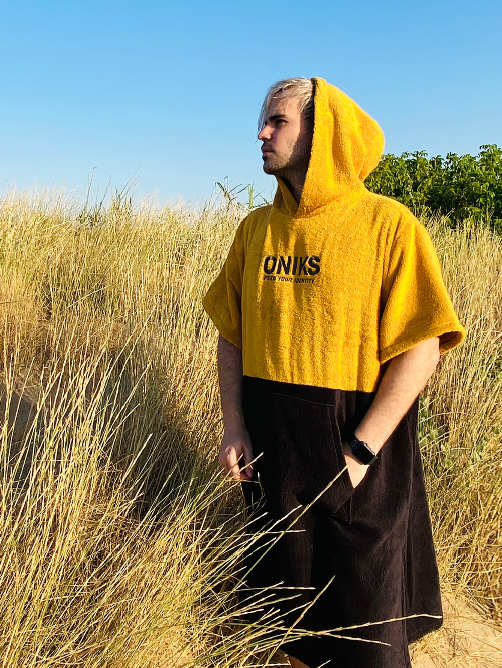 Poncho toalla 'Honey/Black'