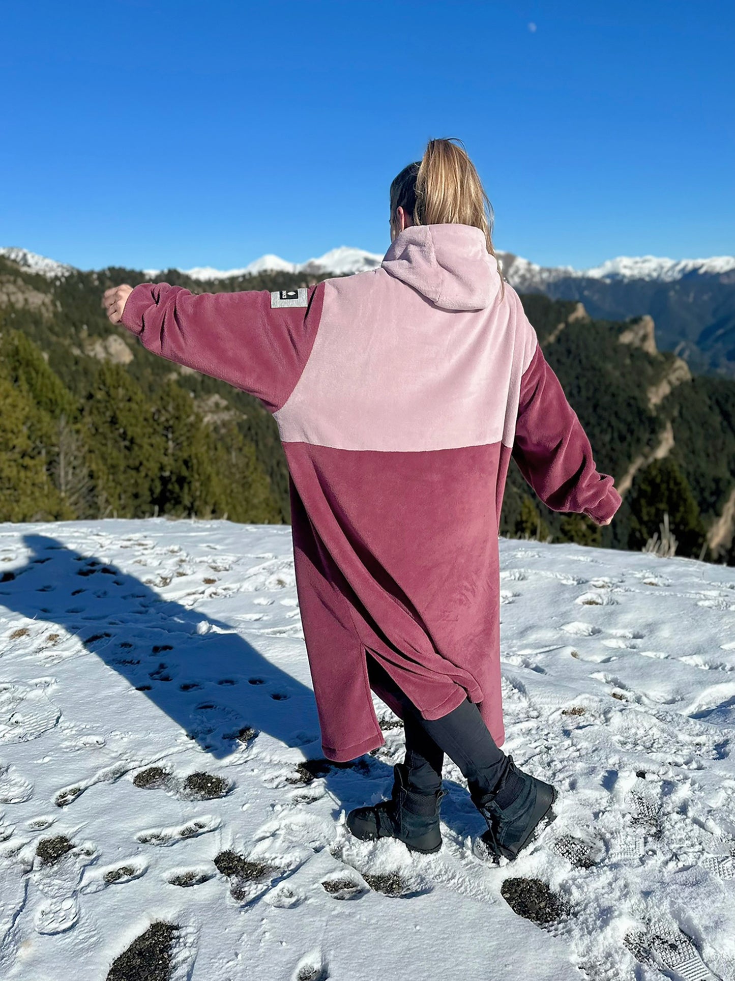 Poncho polar 'Mauve/Wine'