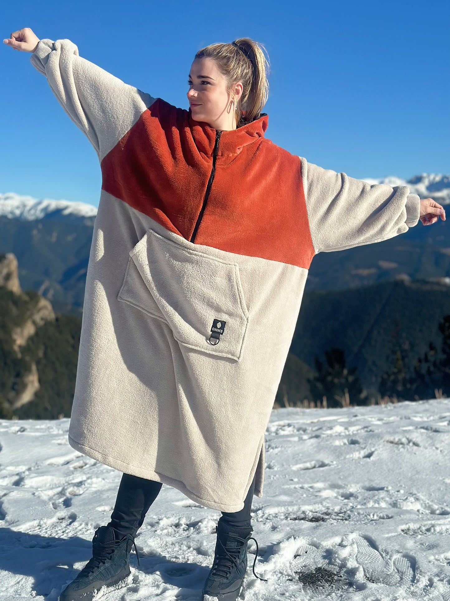 Poncho polar 'Amber/Stone'