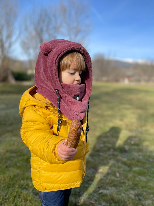 Mini pasamontañas orejitas 'Old rose'