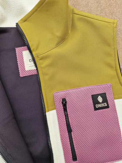 Chaleco polar 'Mustard/ Coconut'