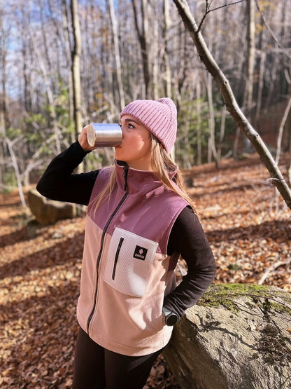 Chaleco polar 'Burgundy/ Dune'