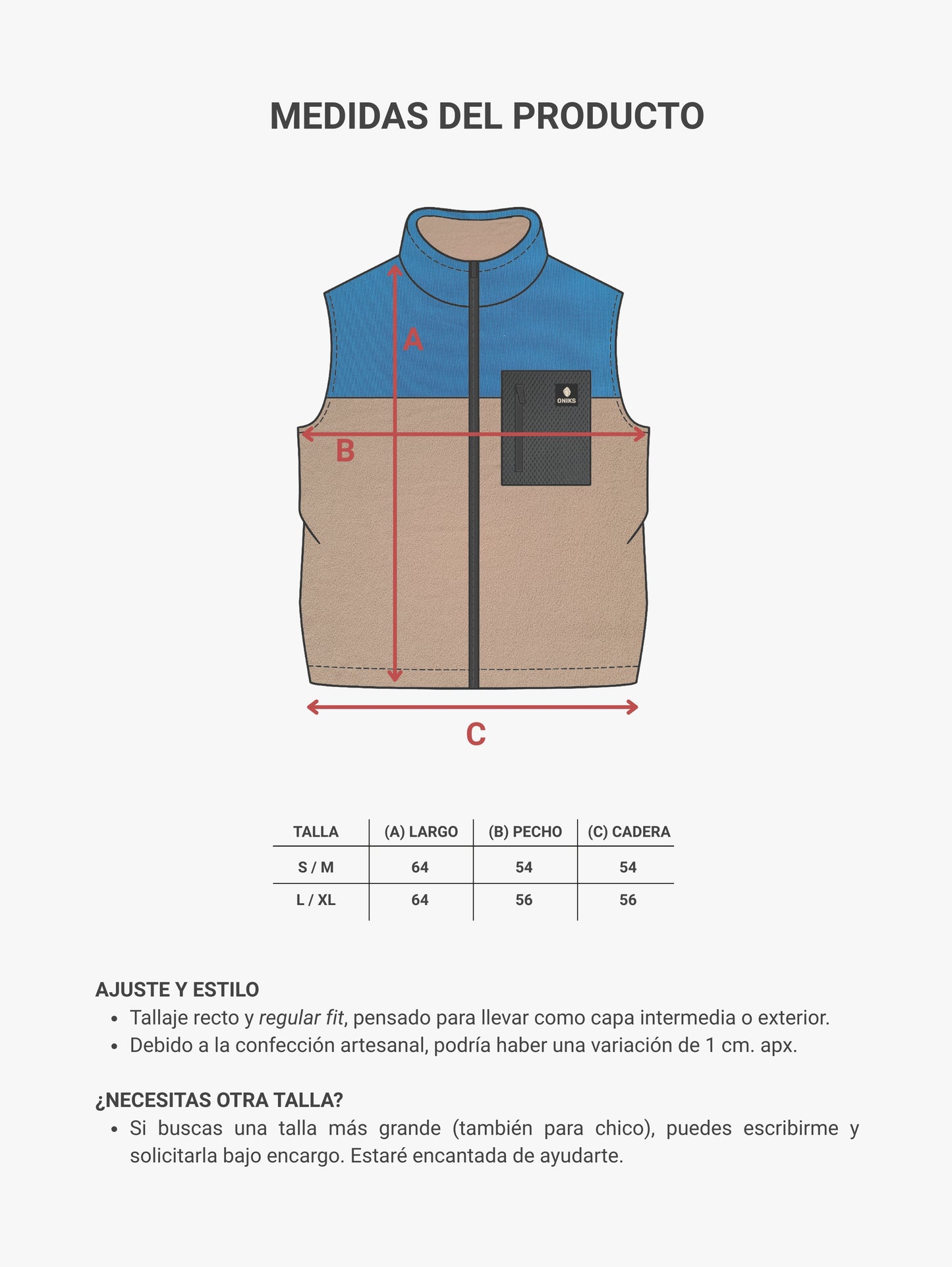 Chaleco polar 'Ocean/ Dune'