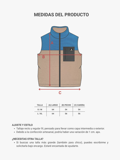 Chaleco polar 'Ocean/ Dune'