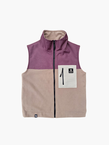 Chaleco polar 'Burgundy/ Dune'