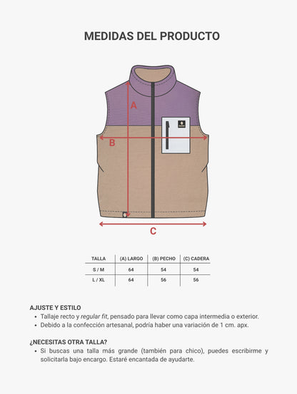 Chaleco polar 'Burgundy/ Dune'