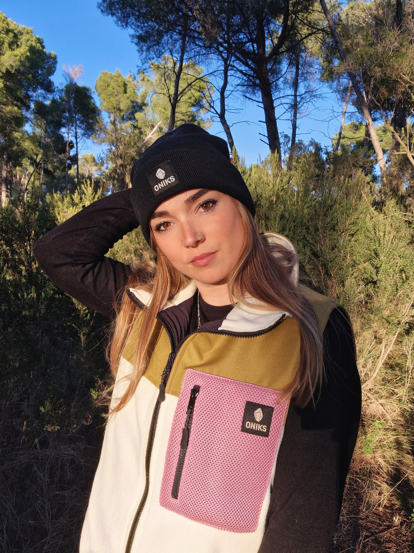 Chaleco polar 'Mustard/ Coconut'