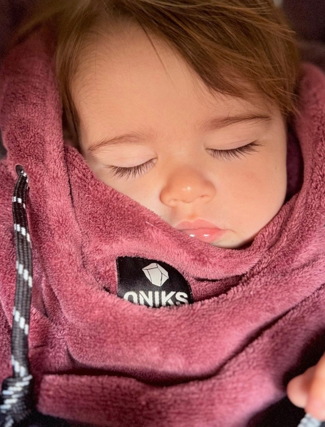 Mini pasamontañas orejitas 'Old rose'