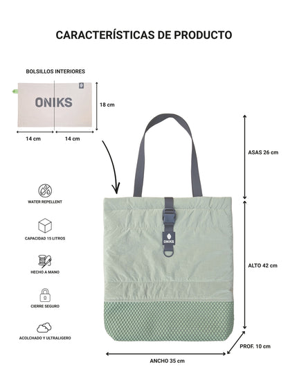 Bolso acolchado con malla 3D 'Olive root'